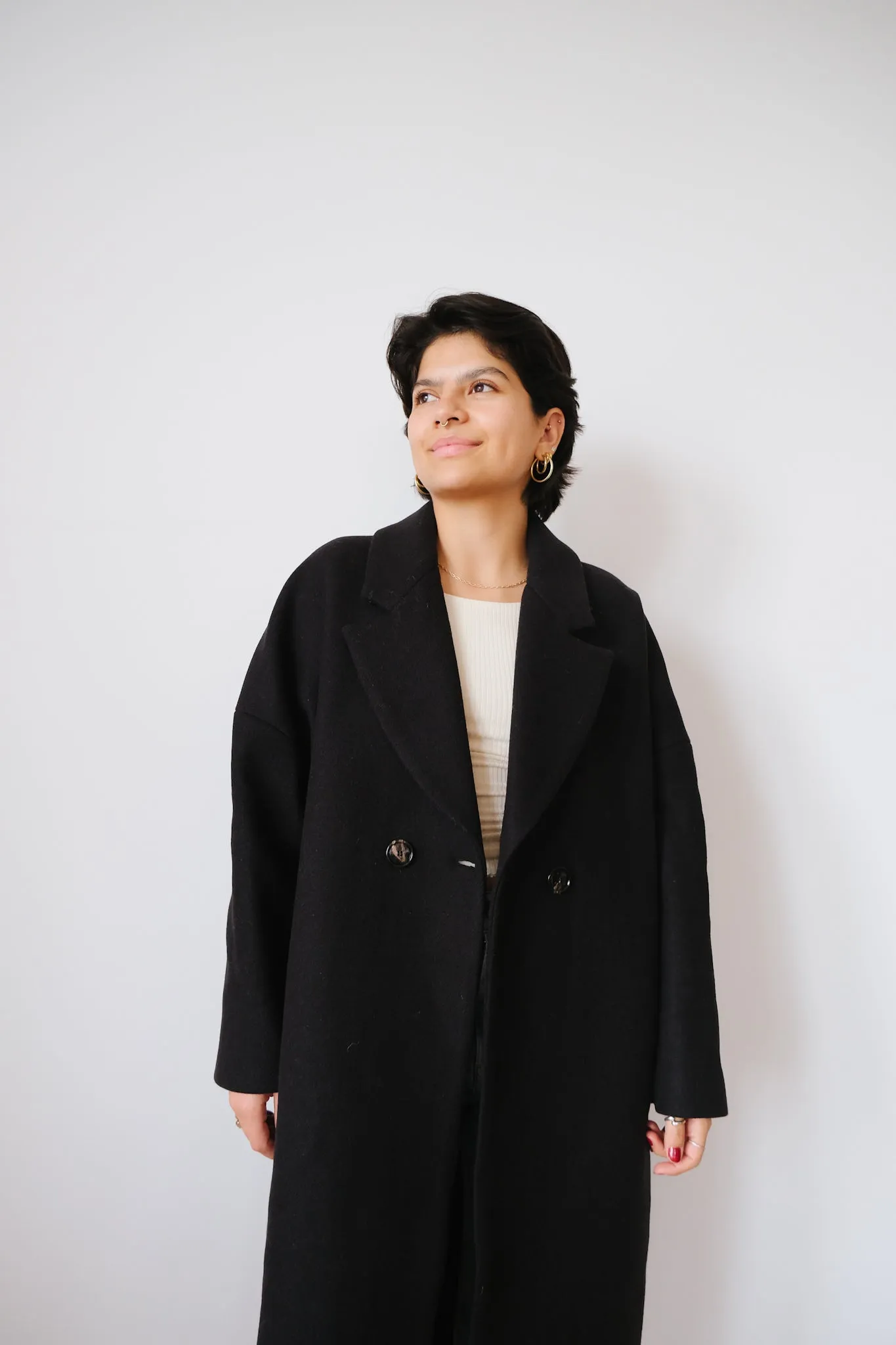 wool coat - cedar - black