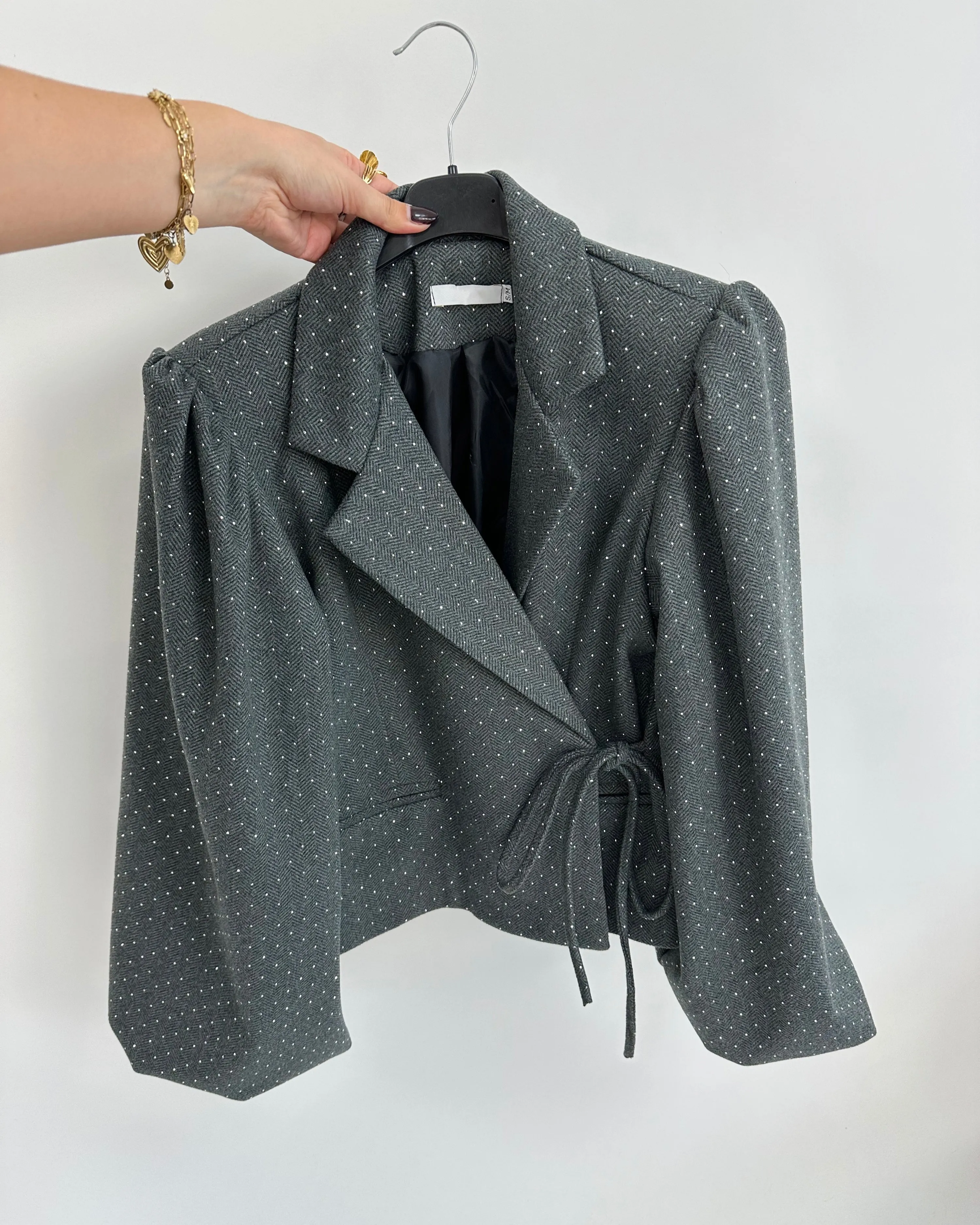 Wrap Blazer Strass Grey