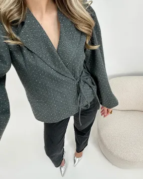 Wrap Blazer Strass Grey