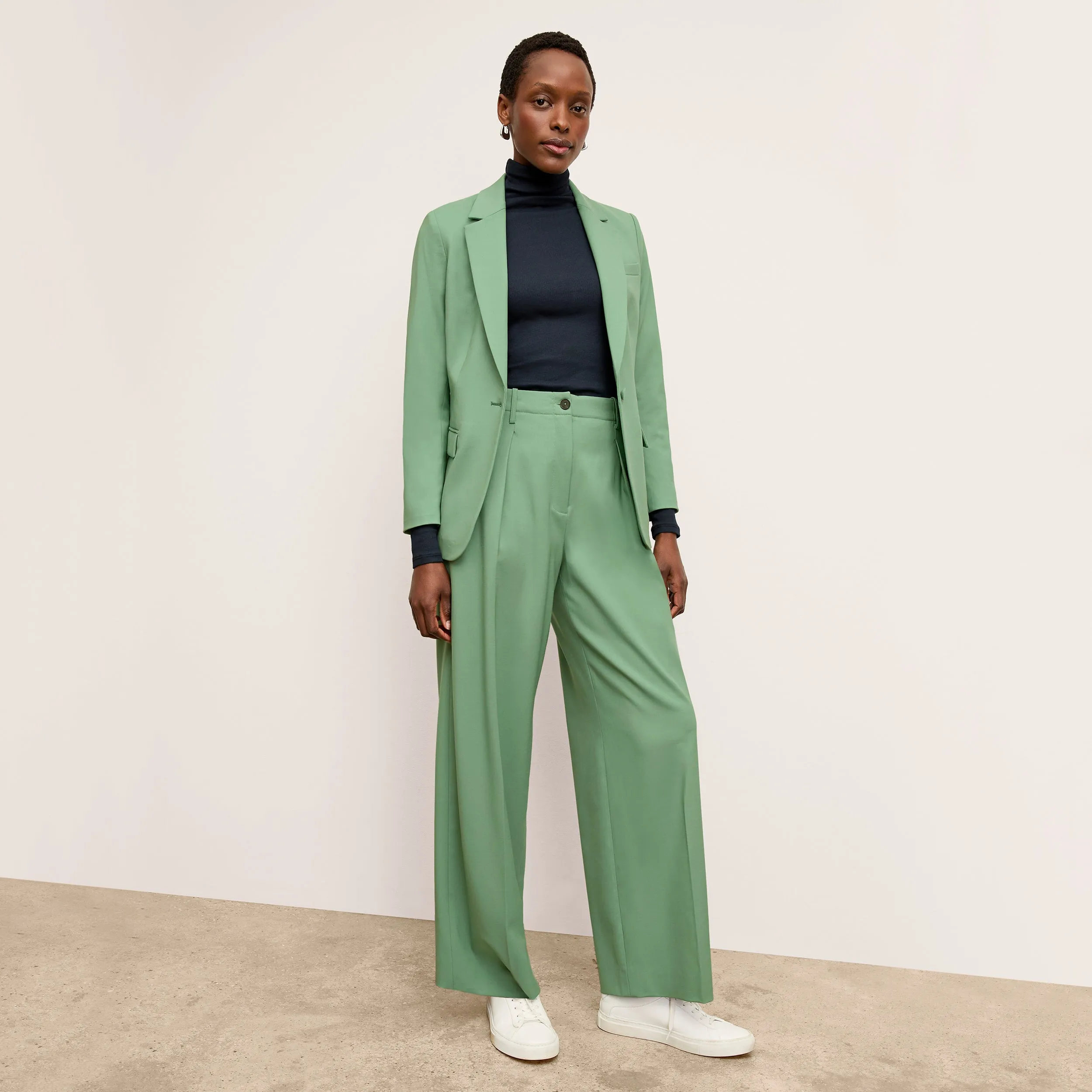 Yiyan Classic Blazer - Wool Twill :: Parisian Green