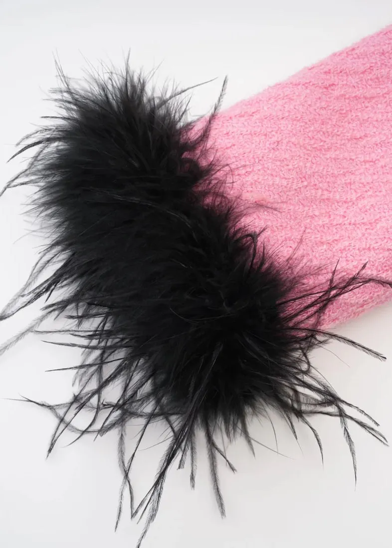 Zaini Feather Cuff Cropped Blazer